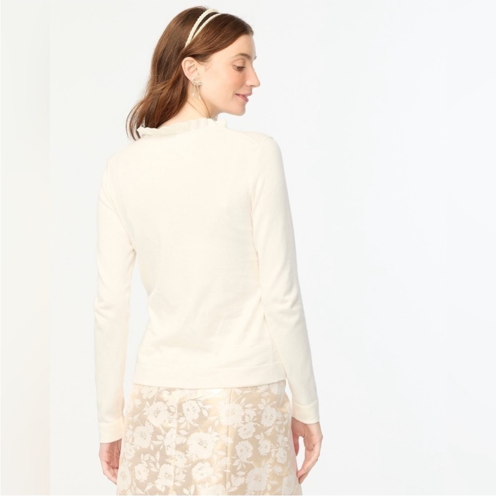 🔥🔥🔥NEW J. Crew Cotton Ruffleneck Sweater - Picture 3 of 6